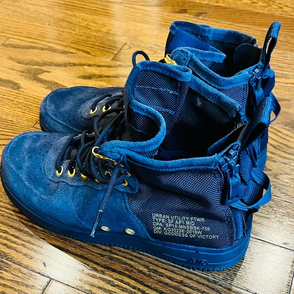 Nike SF Air Force 1 Mid Urban Utility Navy Suede (Men’s 8 / Women’s 9.5) EU41 - Picture 2 of 14